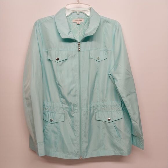 Studio Works Jackets & Blazers - Studio Works Jacket Lightweight Zipper Front Lt Blue XL Ladies Women 4 Pockets